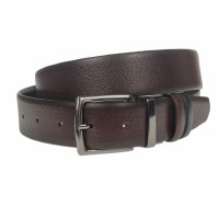 Curea barbati eleganta, din piele eco, latime 3.5 cm, maro inchis - CK196M